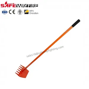 High Quality Orange 1.5m handle Fire Rake Tool Ash Fire Fighting Tool Rake Hoe