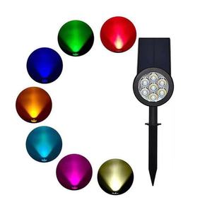 ไฟสนามหญ้าพลังงานแสงอาทิตย์ 7 สี 7LED ไฟสปอตไลท์กลางแจ้งสำหรับสวน ลานบ้าน ไฟตกแต่งภูมิทัศน์ RGB - Product Image 1