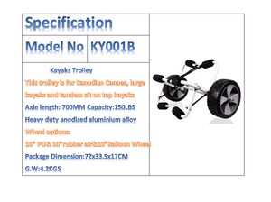 <span class=keywords><strong>Chariot</strong></span> pour kayaks et canoës canadiens d'extérieur, cadre en aluminium de qualité marine, axe en acier inoxydable, capacité de 300 lb - Product Image 5