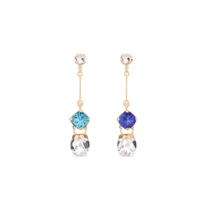 Pendientes de Fiesta para Mujer, Diseño Geométrico, Acero Inoxidable 316L con Baño de Oro PVD, Resistentes y Sostenibles, con Cristales Multicolores - Product Image 2