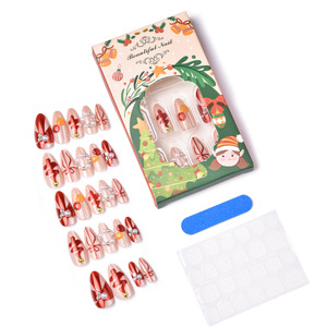 24 <span class=keywords><strong>Uñas</strong></span> <span class=keywords><strong>Postizas</strong></span> de Estilo Francés Largo con Diamantes Cuadrados Brillantes, ABS, con <span class=keywords><strong>Pegamento</strong></span> <span class=keywords><strong>para</strong></span> Aplicación en Dedos - Product Image 6