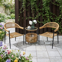 Ensemble de chaises de salle à manger et table à thé en aluminium, style moderne et minimaliste, avec dossier, mobilier décontracté et créatif pour la maison