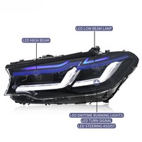 Luces Delanteras para Auto YX All-Weather 6000K para BMW Serie 5 G30 G38 2018-2020, 12V, Carcasa Impermeable de ABS, Plug+Play, Actualización