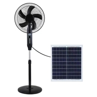 Ventilateur Solaire Rechargeable CC 12 V 16 et 18 Pouces avec Panneau Solaire, Charge USB et Lumière LED, Fabrication Chinoise