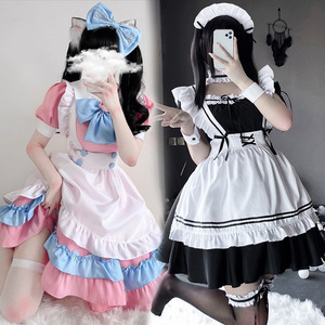 Cosplay giapponese morbido ragazza cameriera vestito puro e carino rosa uniforme cameriera vestito Cosplay - Product Image 2