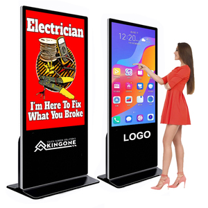 KINGONE 43 49 55 65 Inch Indoor <strong>Floor</strong>-<strong>Standing</strong> <strong>Touch</strong> <strong>Screen</strong> Totem Metal <strong>LCD</strong> <strong>Advertising</strong> <strong>Display</strong> with TFT Digital Signage - Product Image 1