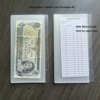 Portefeuille en plastique transparent givré personnalisé Y&G A6 avec séparateur de billets, 6 onglets, lot de rangement d'argent, enveloppe à billets à onglets sans trou