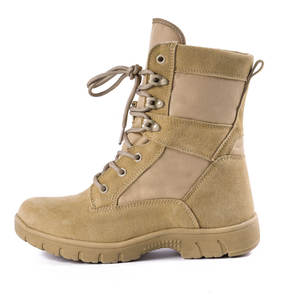 ג 'ונגל ירוק עור בז' עור טקטי קרב מגפיים חורף וקיץ גובה קרסול עם גומי - Product Image 4