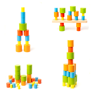 Trẻ Em Cân Bằng Xếp Chồng Lên Nhau Xây Dựng Khối Đồ Chơi Giáo Dục Mầm Non Giáo Dục Sớm Giác Ngộ Màu Sắc Nhận Thức Đồ Chơi Bằng Gỗ Trẻ Em - Product Image 6
