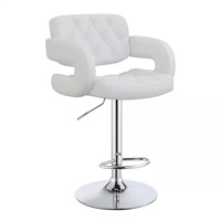 Tabouret de bar pivotant et réglable en hauteur, avec structure métallique moderne et contemporaine, pour restaurant, caisse ou réception.