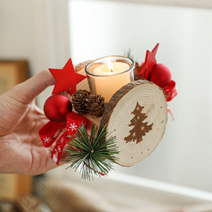 Decorazione Natalizia Portacandela a Stella di Natale Ornamenti Creativi da Tavolo Natalizi Portacandela Natalizio <span class=keywords><strong>in</strong></span> <span class=keywords><strong>Legno</strong></span> e Vetro - Product Image 2