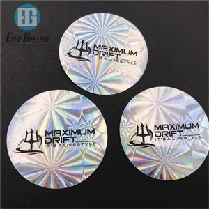 Logotipo personalizado resistente a los rayos UV impermeable Arco Iris plata láser holograma pegatina troquelada brillo holográfico etiqueta