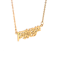 Bijoux minimalistes en plaqué or 14 K, pendentifs chinois et minimalistes avec nom, moins chers,