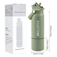 Bouteille shaker en acier inoxydable sans BPA de 32 oz avec compartiment de rangement inférieur de 10 oz à visser pour compléments alimentaires – Vente en gros