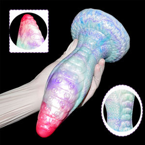 NNSX Dildo épais à écailles de serpent avec <span class=keywords><strong>ventouse</strong></span>, texture flexible de tentacules de pieuvre cyan, point G réaliste, plug anal, jouets sexuels pour femmes et gays - Product Image 2