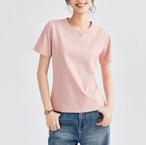 Custom Logo Casual <b>Summer</b> Women's Clothing <b>Ladies</b> Round Neck Loose Short Sleeve <b>T</b>-<b>shirt</b> Wholesale - Product Image 1