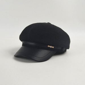 Gorro Newsboy con Decoración de Lazo de Perlas, Otoño-Invierno 2024, Visera de Cuero Vintage, 8 Paneles, Boina para Mujer - Product Image 6