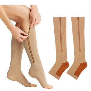 Chaussettes de compression à fermeture éclair 15-20 mmHg à bout ouvert - Product Image 1