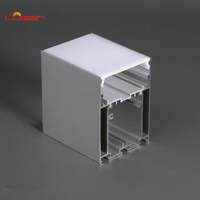Lampe linéaire murale de plafond personnalisée Lvsen Série 6000 55x75mm Profil de bande en aluminium encastré Couvercle en PC LED Série 6000 Profil LED