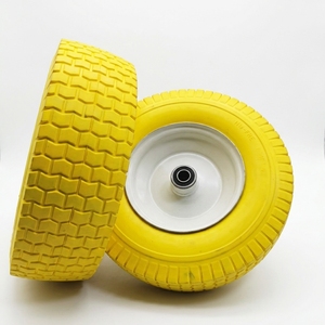 Roue en mousse PU de 10 pouces 4.10/3.50-4 avec jante métallique <span class=keywords><strong>pour</strong></span> buggy de plage, <span class=keywords><strong>chariot</strong></span> à sable, <span class=keywords><strong>kayak</strong></span>, <span class=keywords><strong>chariot</strong></span> à roulettes, tout-terrain, anti-crevaison, sans traces - Product Image 3
