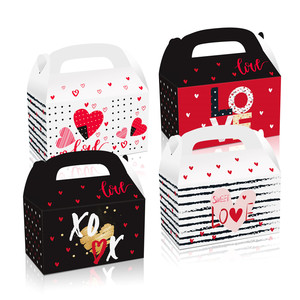 Xindeli DD094 Valentine's Day 12 pcs Foldable Portable Candy Chocolate Packing Box Portable Kraft Paper Gift Treat Boxes