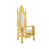 Chaise Trône Dorée à Dossier Haut pour Roi et Reine, Design Européen Moderne, Chaise en Plastique pour Hall d'Hôtel, Club et Événements de Mariage