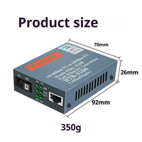 SIXIANTO HTB-3100AB Convertidor de Medios de Fibra Monomodo Simplex de 25 km y 10/100 Mbps, Equipo de Fibra Óptica