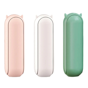 Nouveau ventilateur portable de gros, mini, pliable, trois vitesses réglables, couleur unie, rechargeable, avec éclairage LED et support de téléphone - Product Image 1