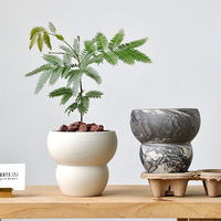 Vente directe d'usine gourde forme mat émaillé succulentes bonsaï argile céramique cactus pots pour la décoration intérieure