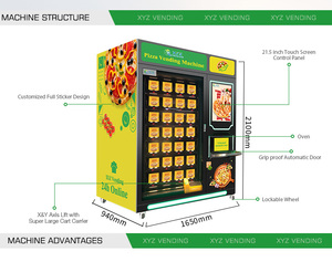 Xy Trục nâng tự phục vụ đông lạnh được làm nóng bằng lò vi sóng thức ăn nhanh tùy chỉnh cho phép máy bán <span class=keywords><strong>Pizza</strong></span> - Product Image 5