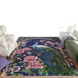Alfombra Rectangular con Estampado de Pavo Real Wan Xinlong, Estilo Clásico, Resistente a las Manchas, para Sala de Estar o Dormitorio, Alfombra de Terciopelo Cristal - Product Image 2
