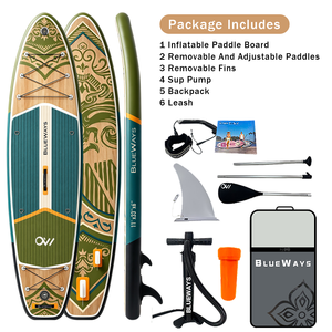 <span class=keywords><strong>Tabla</strong></span> de <span class=keywords><strong>Paddle</strong></span> Inflable Premium de 11 pies x 33 pulgadas con Diseño de Hojas y Bomba, SUP BLUEWAYS Mediterranean Villa para Escapadas Zen en el Agua - Product Image 3