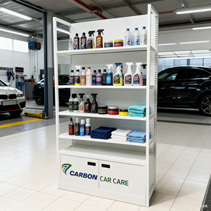 Xingye Usine Métal Quatre Colonne Réglable <span class=keywords><strong>Automobile</strong></span> Soins Produits Présentoir Rack De Stockage Magasin Étagère Étagères - Product Image 1