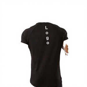 Nouvel Arrivage T-shirt de Sport Homme Uni 180g Coupe Slim Musclée Manches Courtes pour Entraînement et Course en Coton Satiné à Séchage Rapide - Product Image 2