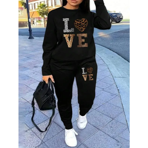 Ensemble crop top et sweat à capuche tricoté sur mesure pour l'hiver, ensemble décontracté deux pièces pour femme, polyester/coton - Product Image 2