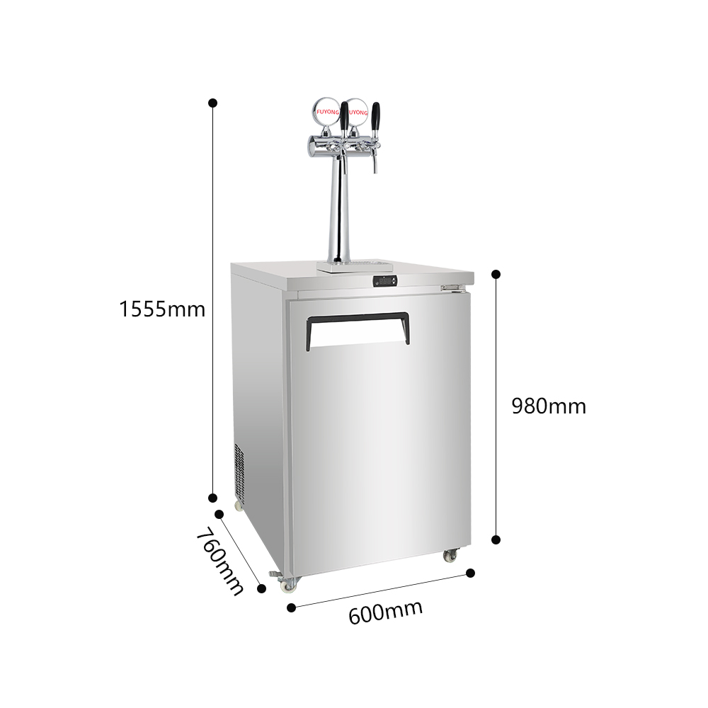 Kegerator à 2 robinets en acier inoxydable