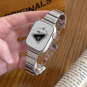 สายนาฬิกาข้อมืออัจฉริยะ IWACH10 สำหรับผู้หญิง ดีไซน์เรียวบาง ผลิตจากสแตนเลสสตีลแบบข้อต่อไม้ไผ่ สำหรับ Apple Watch - Product Image 3