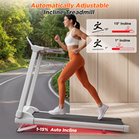 Caminadora Blanca para el Hogar, Funcionamiento Silencioso, 2.5 HP, Capacidad de 150 kg, Inclinación Automática, Aplicación Inteligente, Máquina para Correr y Hacer Ejercicio en Casa