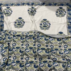 Housse de lit en coton 100% imprimé à la main, réversible, moderne, lavable, motif floral de Jaipur - Product Image 2