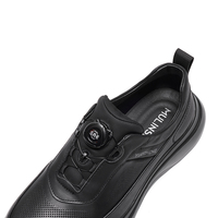 Chaussures décontractées pour hommes en cuir de qualité supérieure, antidérapantes, à semelle épaisse, amortissantes, avec boucle rotative, à enfiler rapidement, respirantes et perforées