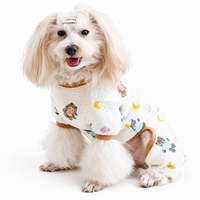 Sweat-shirt mignon en gaze de coton pour chien avec imprimé éléphant et ours en peluche, vêtement léger à quatre pattes pour animaux de compagnie de petite à moyenne taille