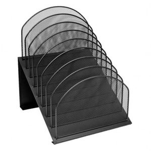 Office Classroom Desktop Organization 8 Section Vertical <b>File</b> Folder Holder Mail Sorter Stand up Metal Rack Desk <b>File</b> <b>Organizer</b> - Product Image 4