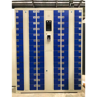 Station de charge pour téléphone Kiosque Assemblé Serrure à clé RFID et Reconnaissance d'empreintes digitales Casier de charge pour téléphone portable