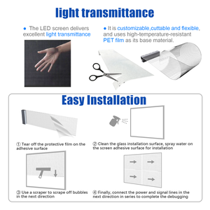 Écran LED transparent couleur pleine, ultra-fin, pour affichage publicitaire en intérieur, <span class=keywords><strong>film</strong></span> transparent pour écran LED - Product Image 3