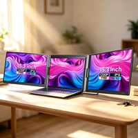 Moniteur portable OEM ODM 15,3 pouces, écran double, écran Link Screen, pour ordinateur portable de 12 à 18 pouces, FHD, pour le commerce