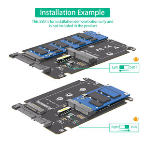 Tishric 2 In 1 Combineren <span class=keywords><strong>M</strong></span>.2 Ngff Sleutel B & Msata Ssd Naar 2.5 Sata3 Adapter Met Plastic Behuizing Ondersteuning Full Size Msata Ssd - Product Image 6