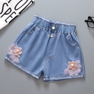 Nuevos shorts de mezclilla para niñas 2025, casuales, lisos, modernos, para exteriores, para niños y bebés, tallas medianas y grandes, venta al por mayor, <span class=keywords><strong>en</strong></span> stock. - Product Image 2