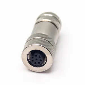 M12 8 Pin Connector A-coded Binder Male 8pin A-code Piercecon Shielded Connectors Industrial IP67 Waterproof 3/4/5/8
