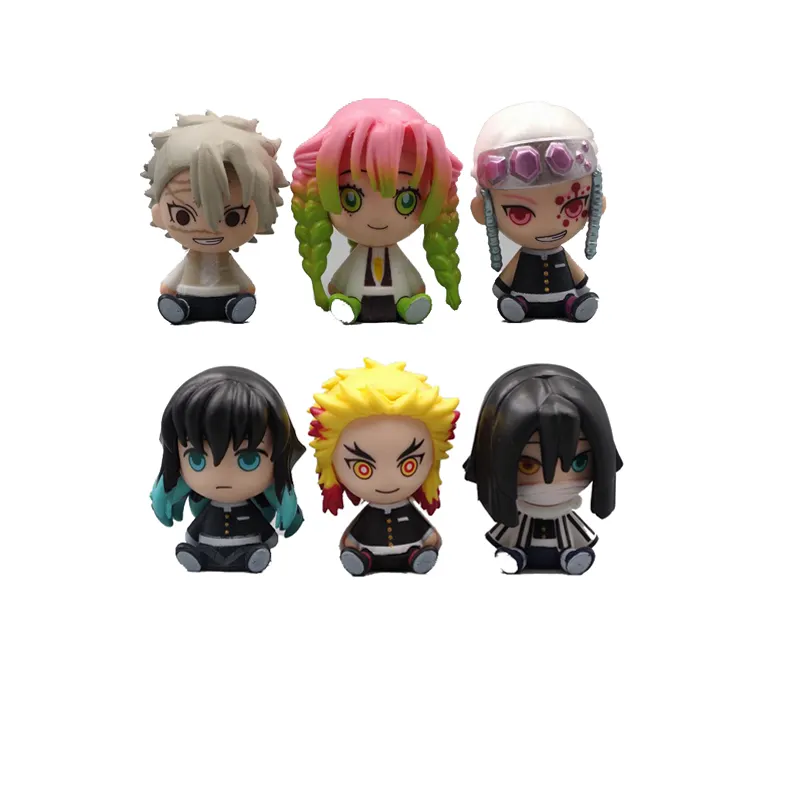 2021 Terbaru Jepang Anime 4.7-5 Cm 6Pcs Set Setan Slayer Action Figure Mainan Lucu Chibi Setan Slayer Pvc Gambar Boneka untuk Hadiah