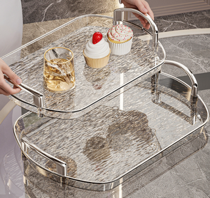 PET tray for tea cup and snack <b>storage</b> Luxury high-<b>end</b> living room decoration - Product Image 4